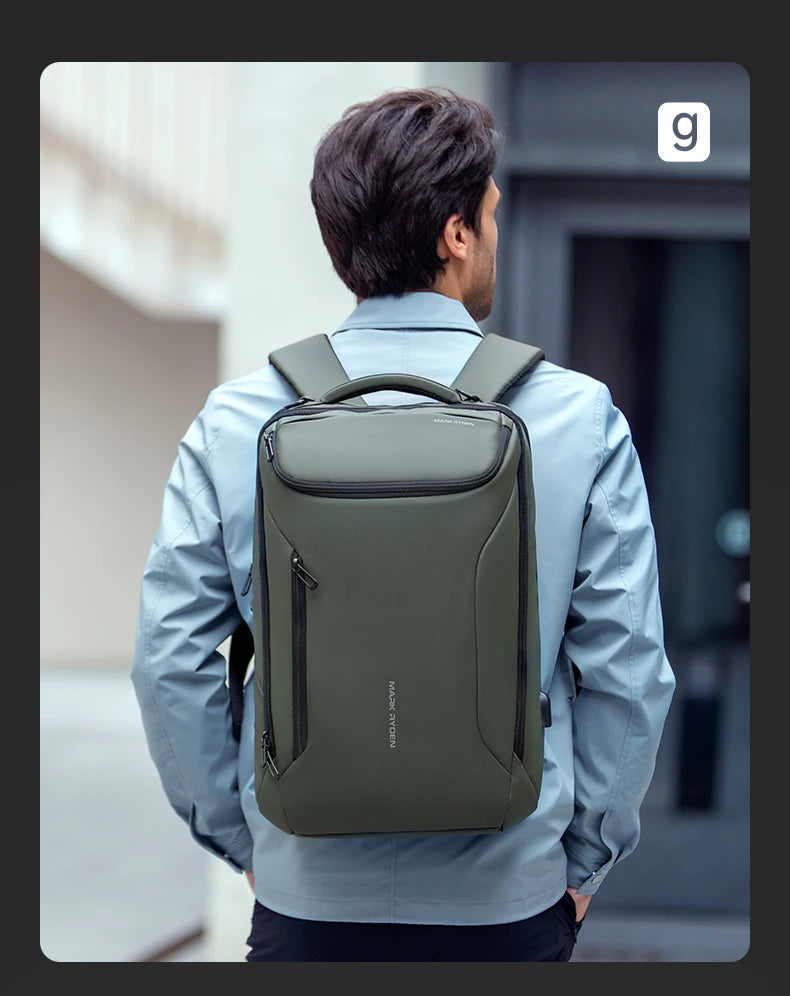 MARK RYDEN Waterproof Business & Travel Backpack with USB Charging