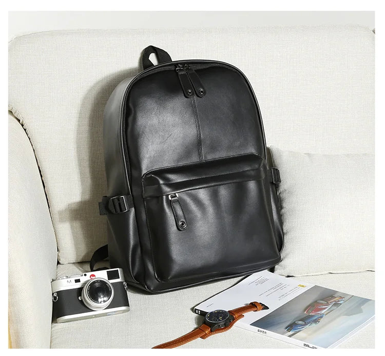 Men Leather Laptop Backpack Large Antitheft Travel Backpack High Quality Fashion Knapsack Bags for Male