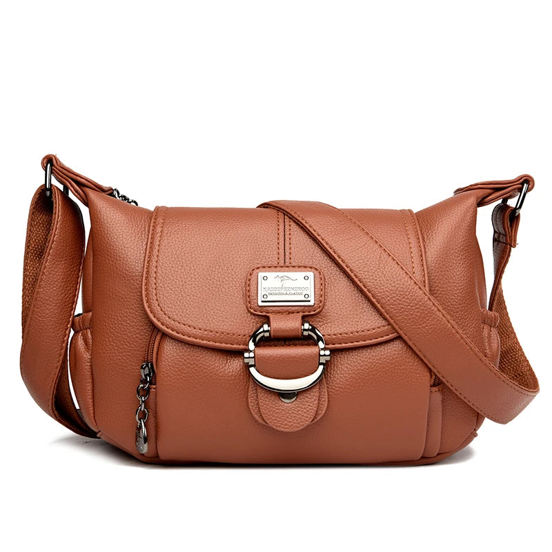 Sac à main en cuir à rabat, style urbain