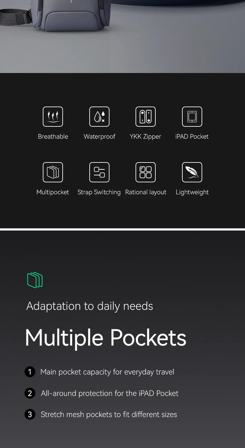 MARK RYDEN Crossbag Men's Chest Bag Waterproof  Functional Backpacks