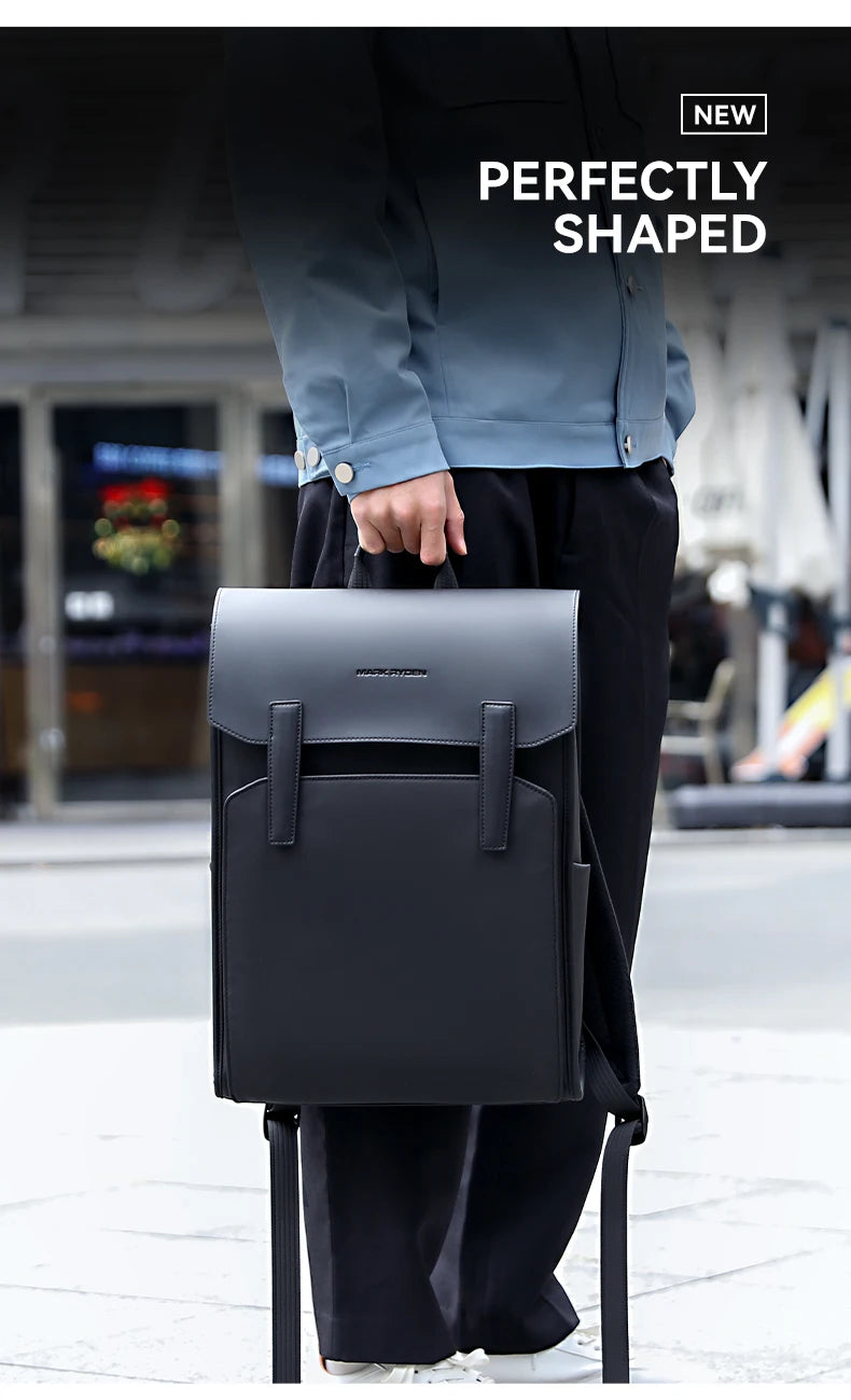 Mark Ryden Oxford +PU Leather Fabric  Light  Men's Business BackpackLeisure Computer Nordic Wind Student Bag