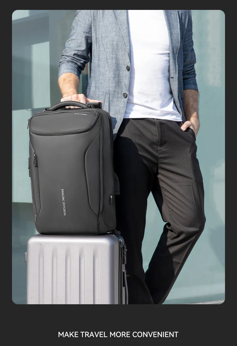 MARK RYDEN Waterproof Business & Travel Backpack with USB Charging