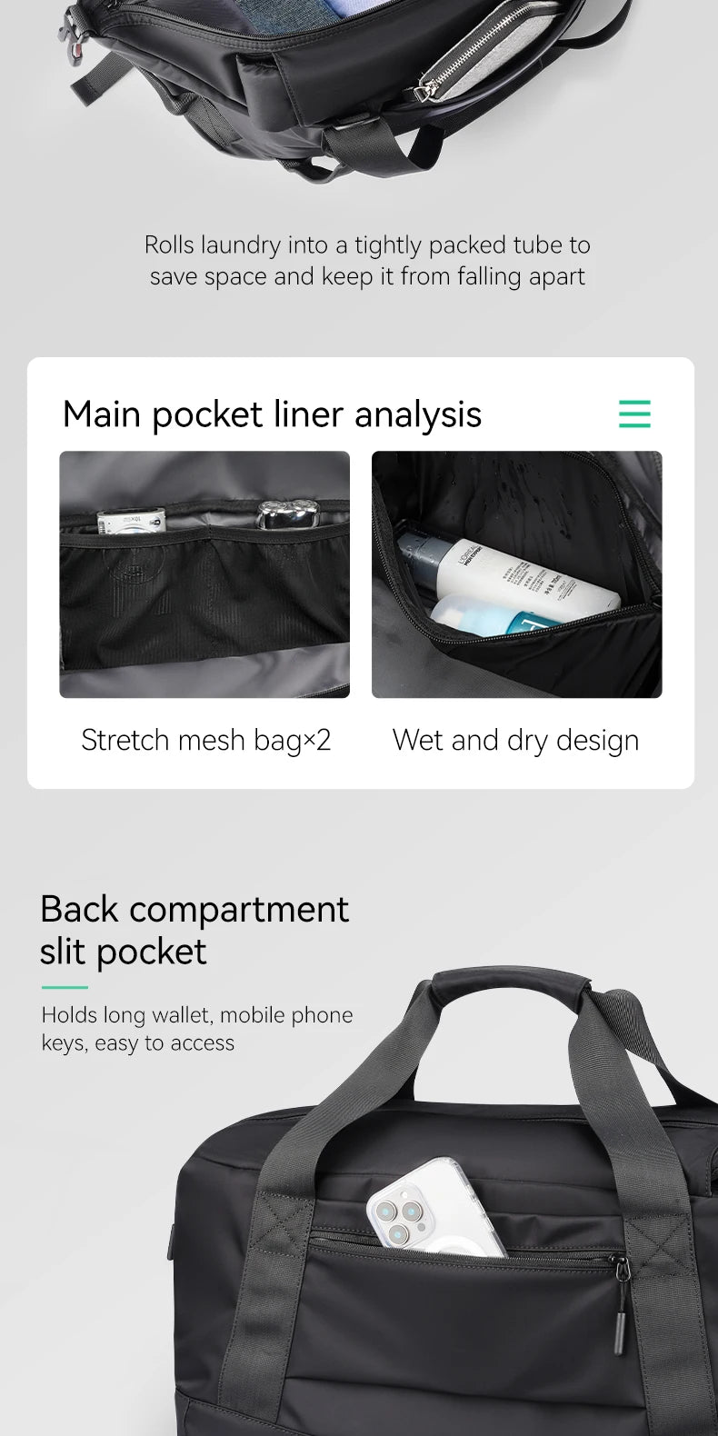 Multi-form handbag fitness travel crossbody bag