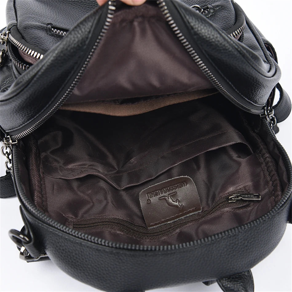 Sac à dos de voyage polyvalent en cuir