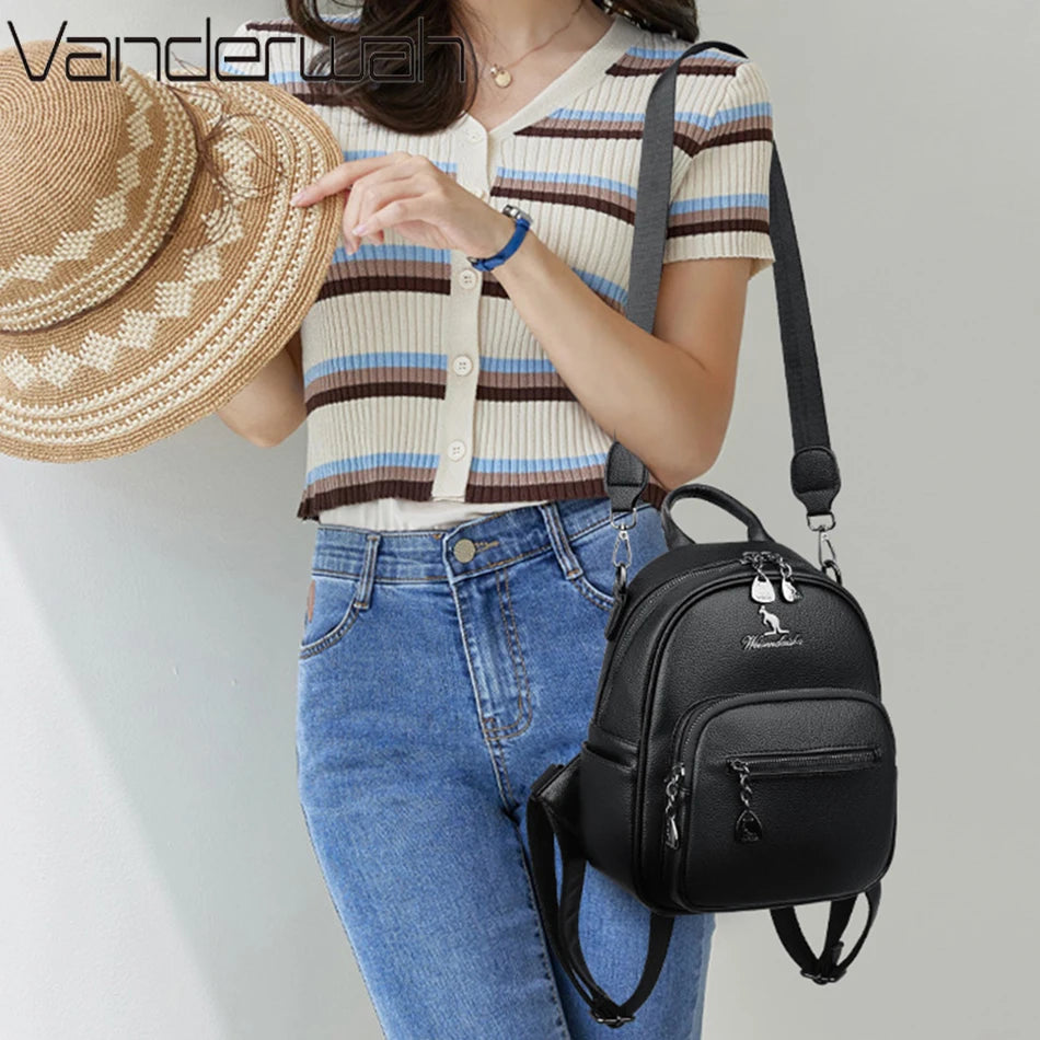 Sac à dos de voyage polyvalent en cuir