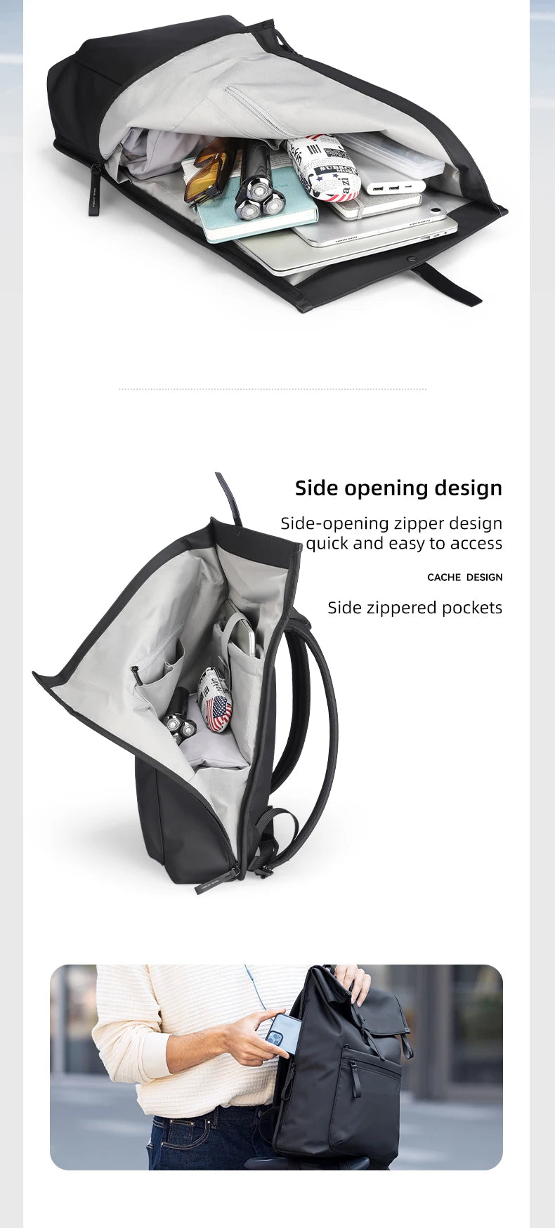 Mark Ryden Sac à dos en cuir – Style urbain et élégant