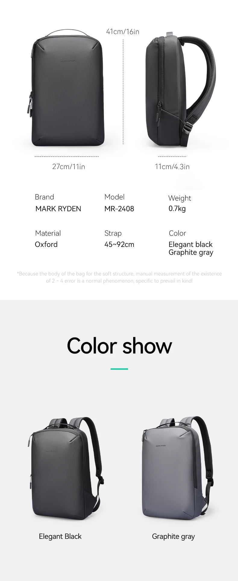 MARK RYDEN Male backpack waterproof bag airplane cabin backpack