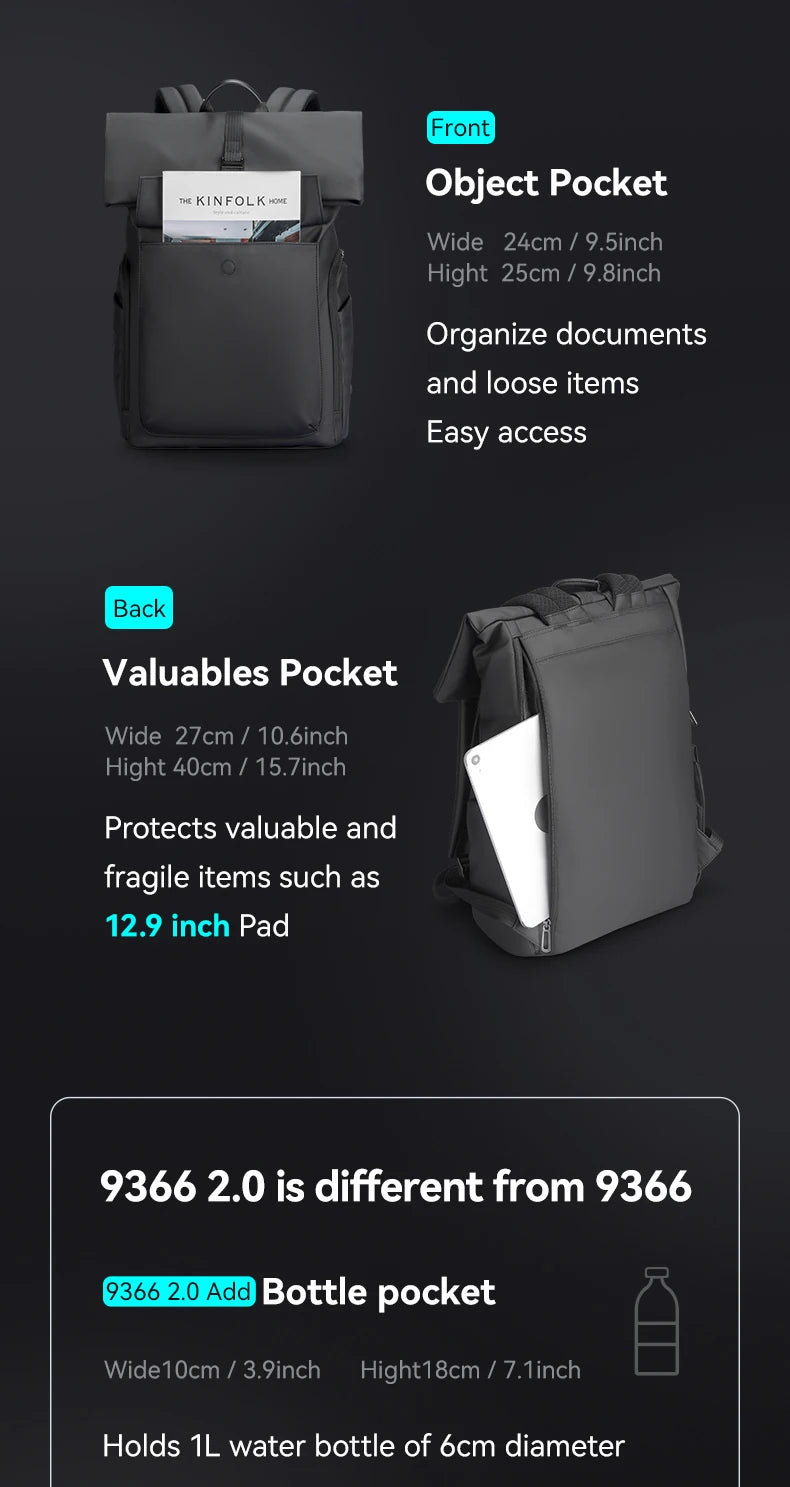 Mark Ryden Sac à dos roll-top professionnel – Ligne épurée