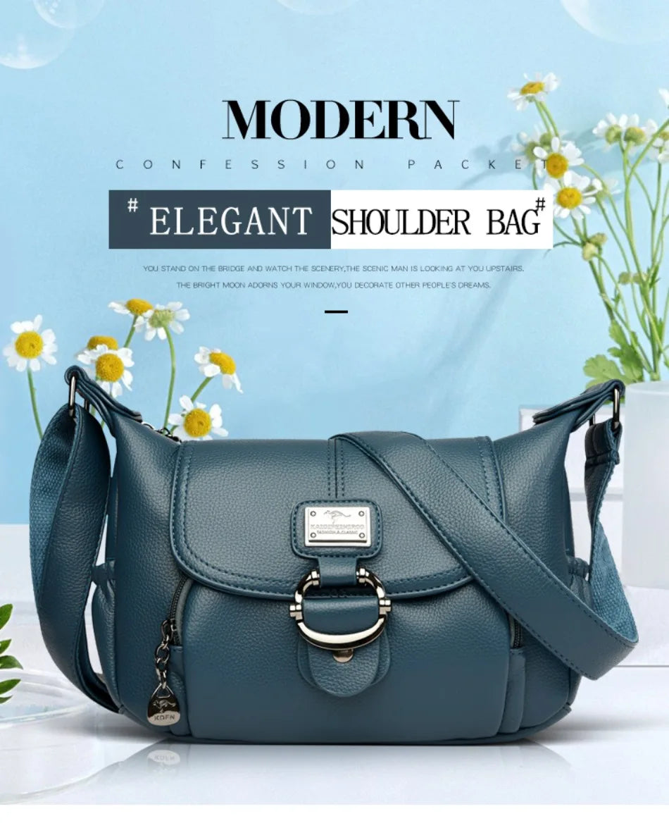 Sac à main en cuir à rabat, style urbain