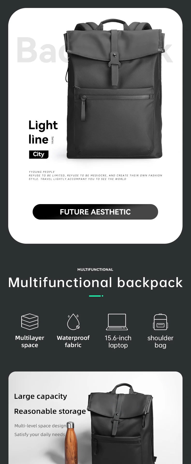 Mark Ryden Sac à dos en cuir – Style urbain et élégant