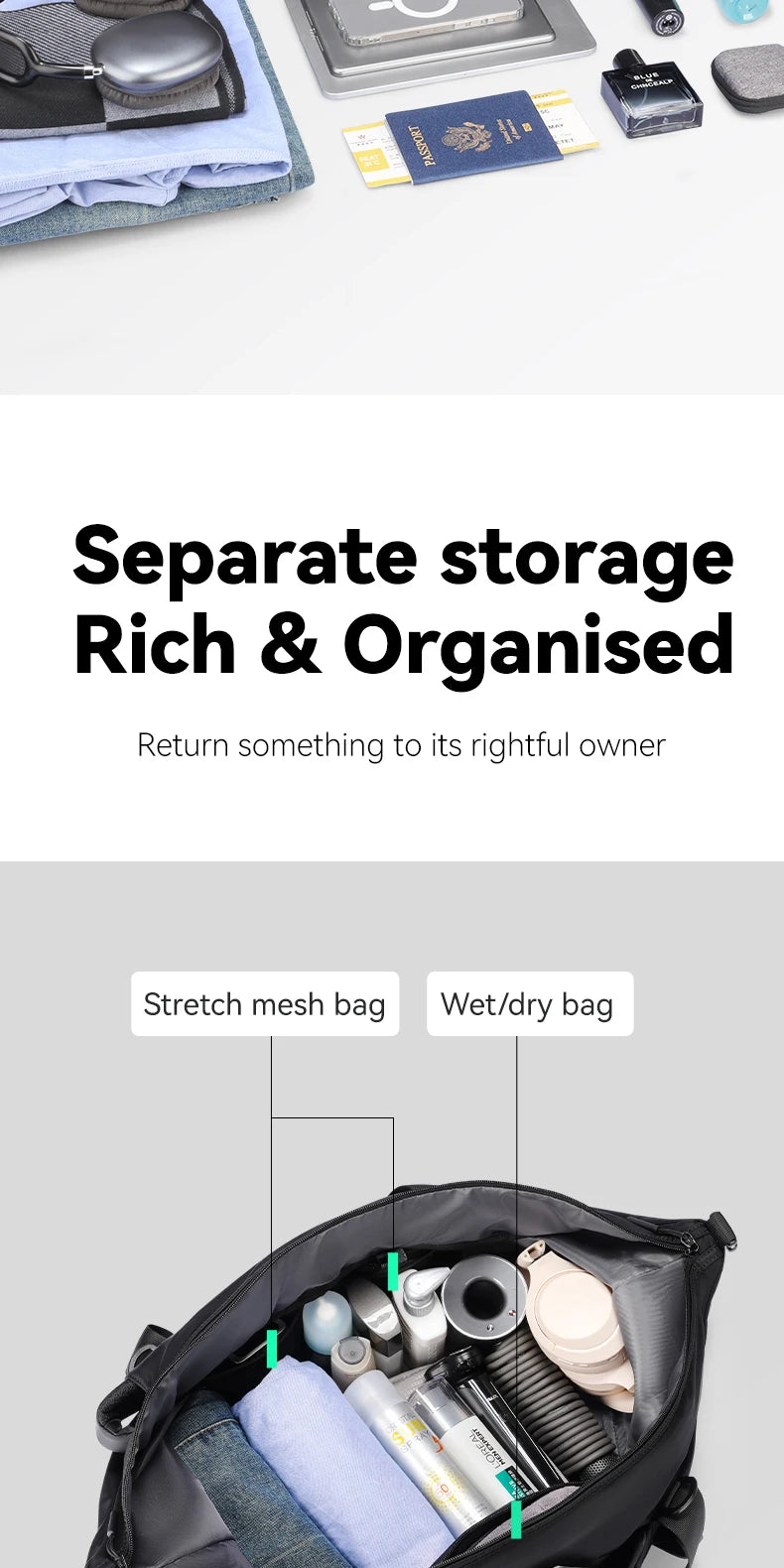 Multi-form handbag fitness travel crossbody bag