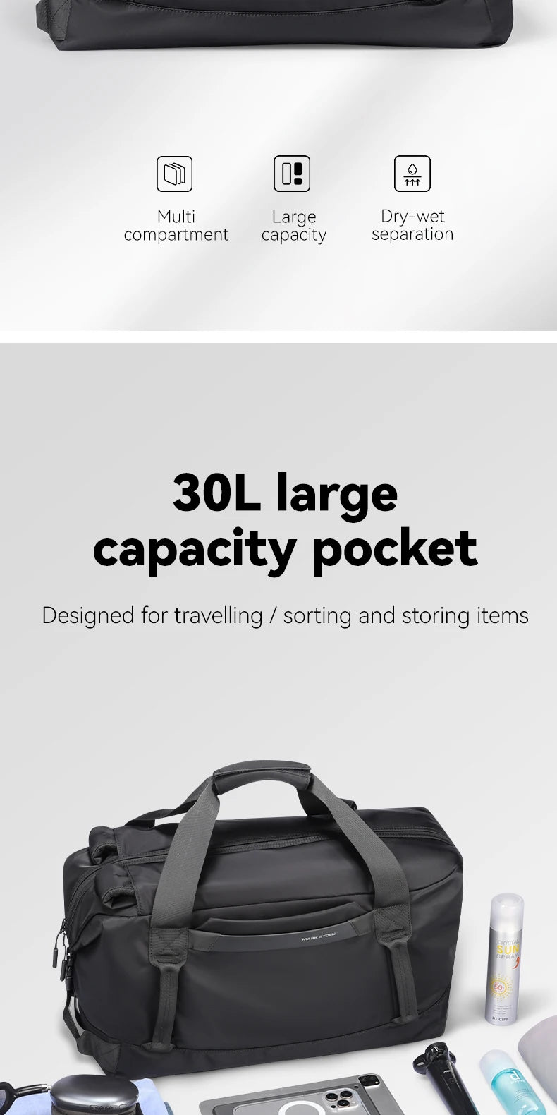 Multi-form handbag fitness travel crossbody bag