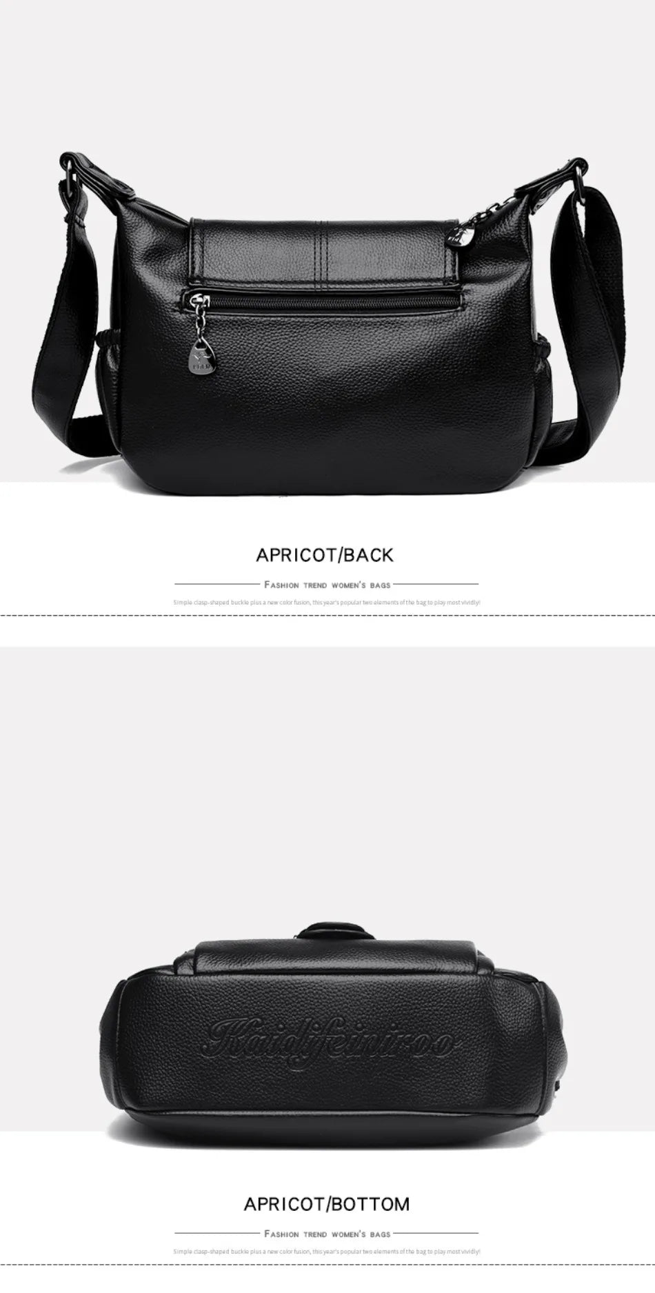 Sac à main en cuir à rabat, style urbain