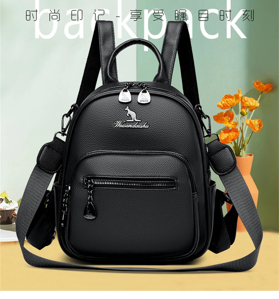 Sac à dos de voyage polyvalent en cuir