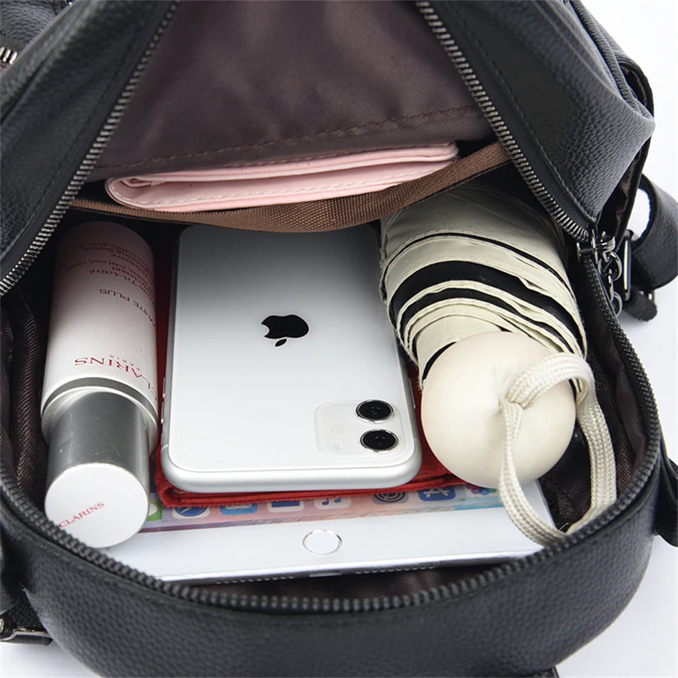 Sac à dos de voyage polyvalent en cuir