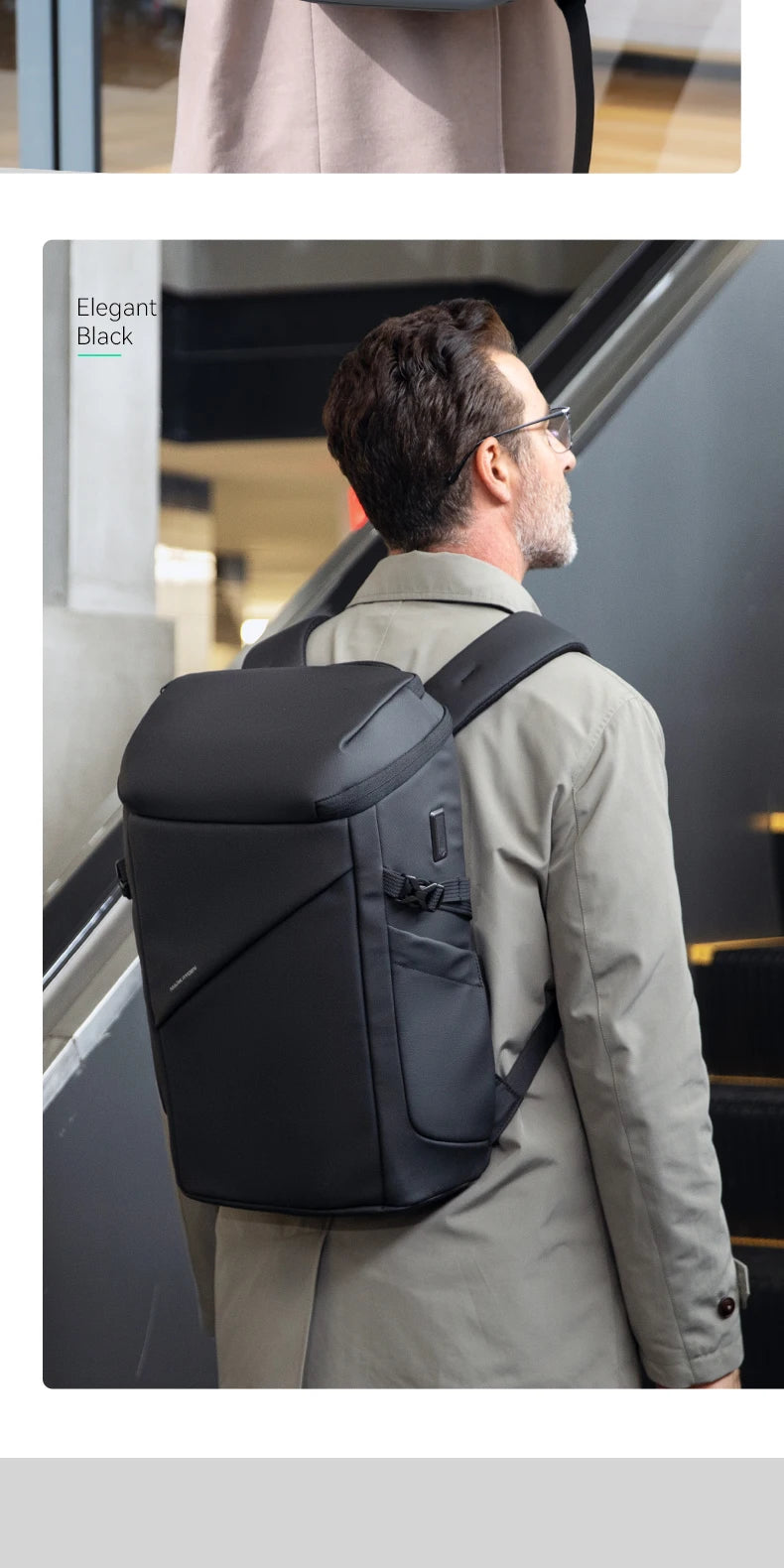 Men's 17inch Business Laptop Backpack Multifunctional Waterproof Travel Bag 360 Protection