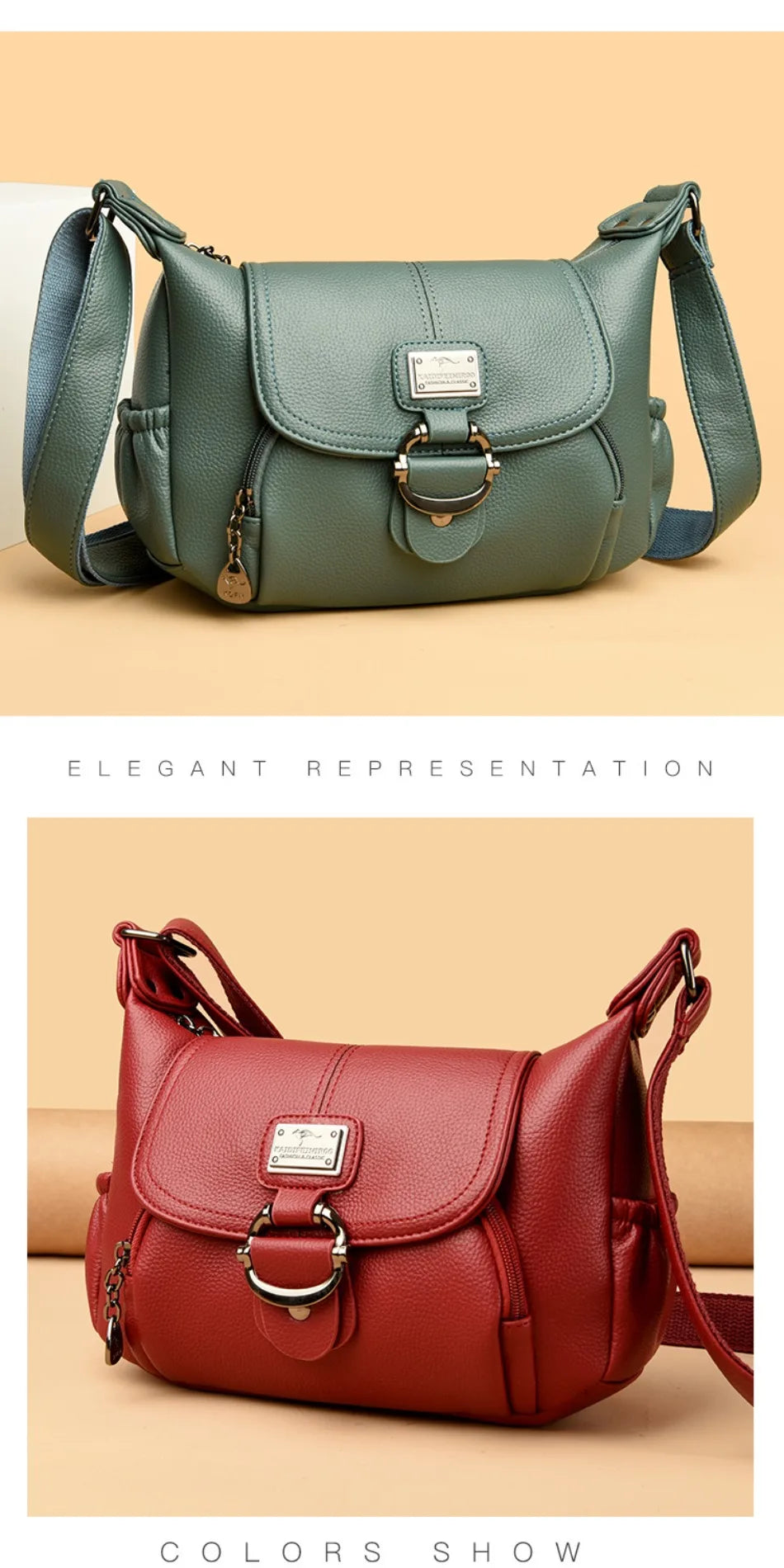 Sac à main en cuir à rabat, style urbain