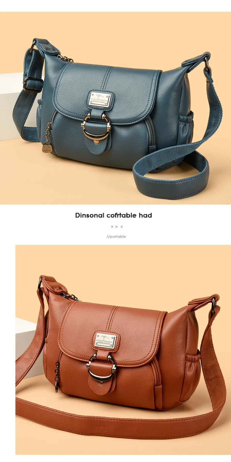 Sac à main en cuir à rabat, style urbain