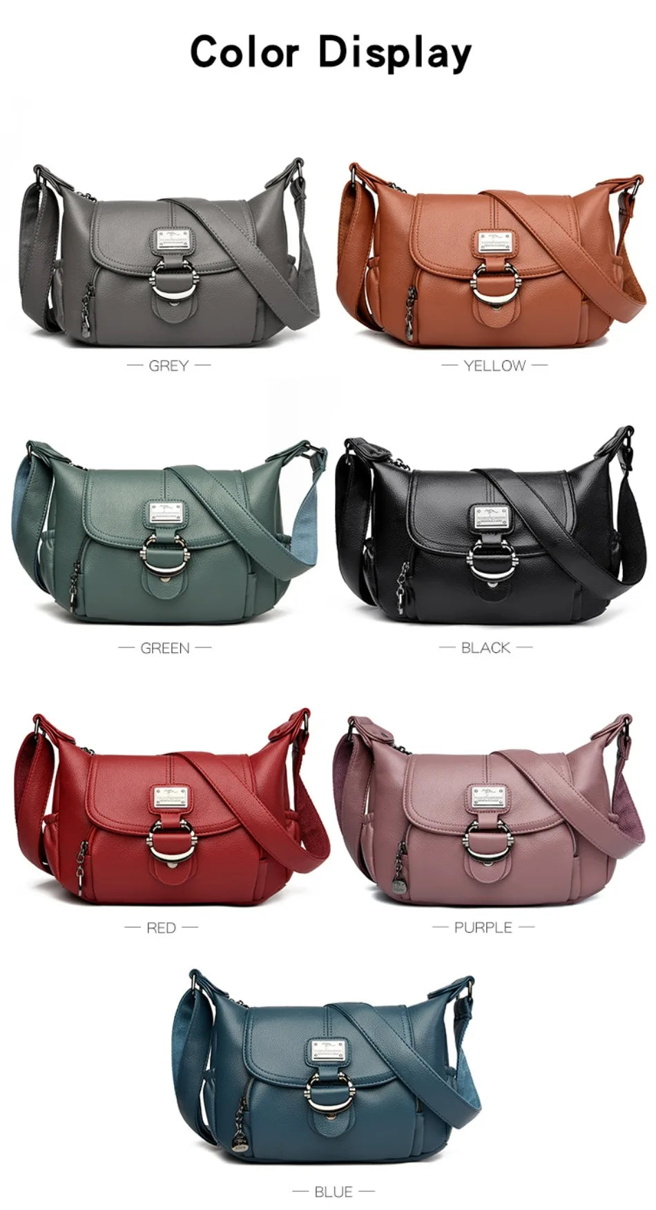 Sac à main en cuir à rabat, style urbain