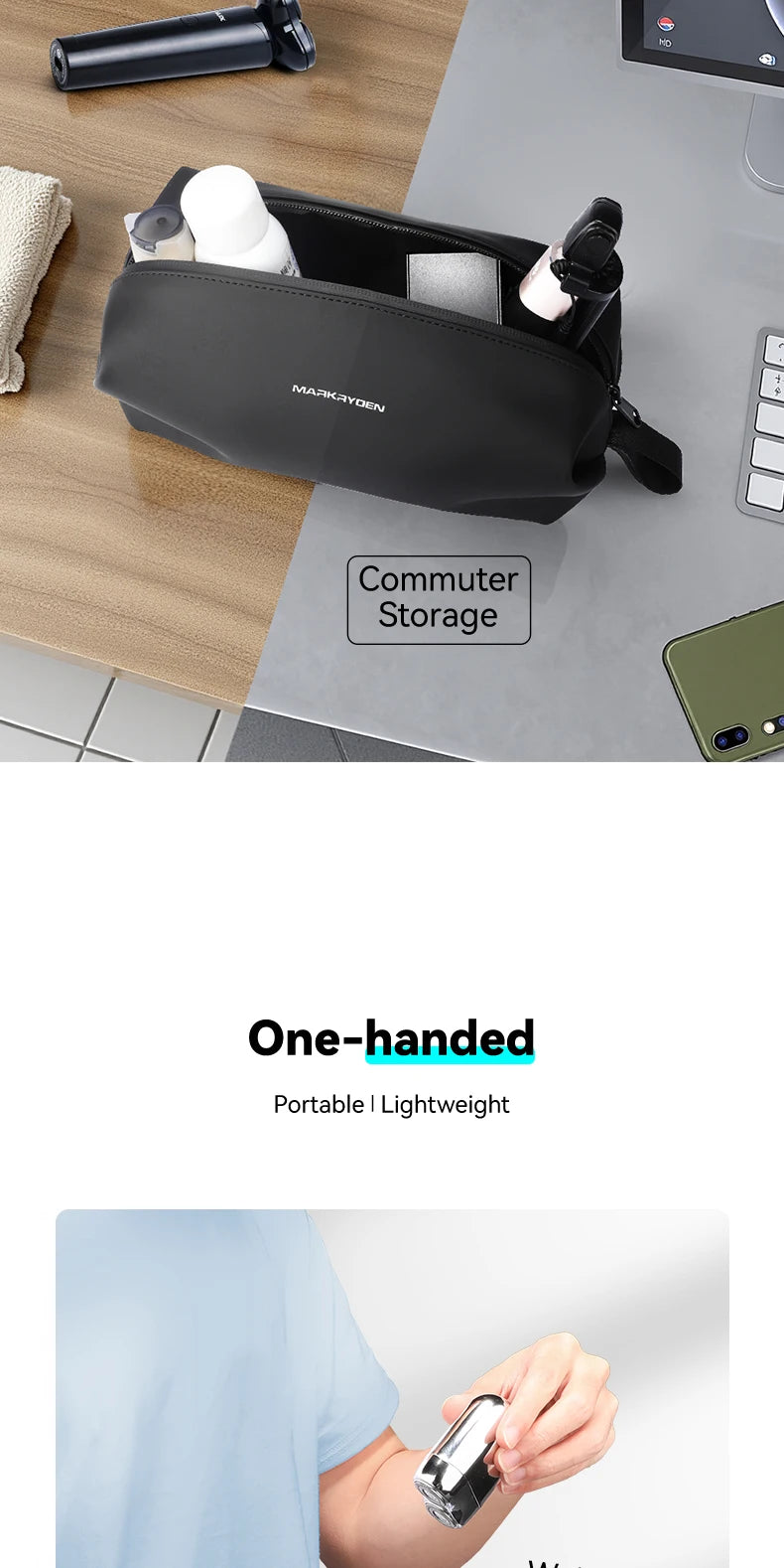 MARK RYDEN Toiletry Bag Travel Makeup Bag Pillow Type Waterproof Pouch Mini