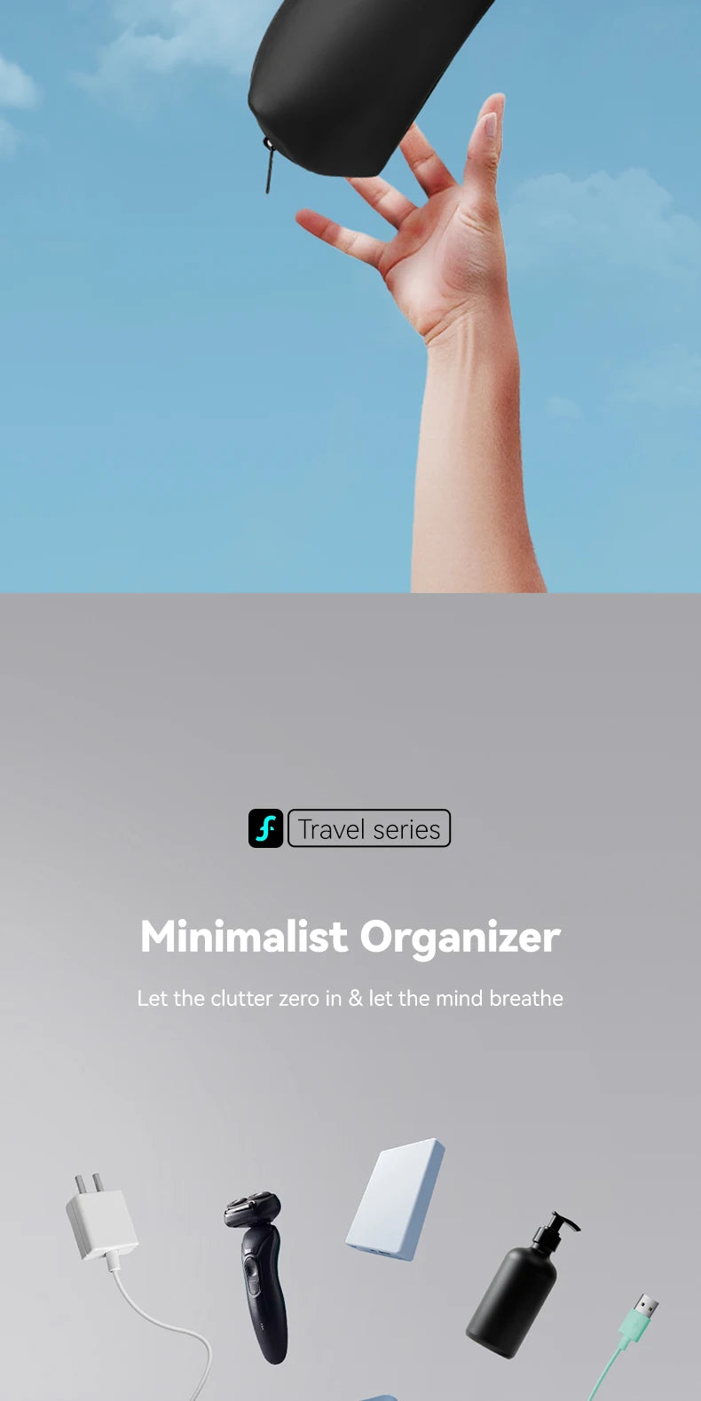 MARK RYDEN Toiletry Bag Travel Makeup Bag Pillow Type Waterproof Pouch Mini