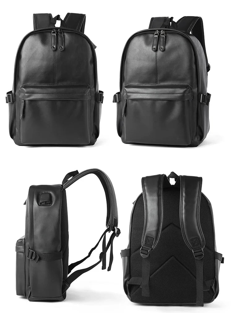 Men Leather Laptop Backpack Large Antitheft Travel Backpack High Quality Fashion Knapsack Bags for Male