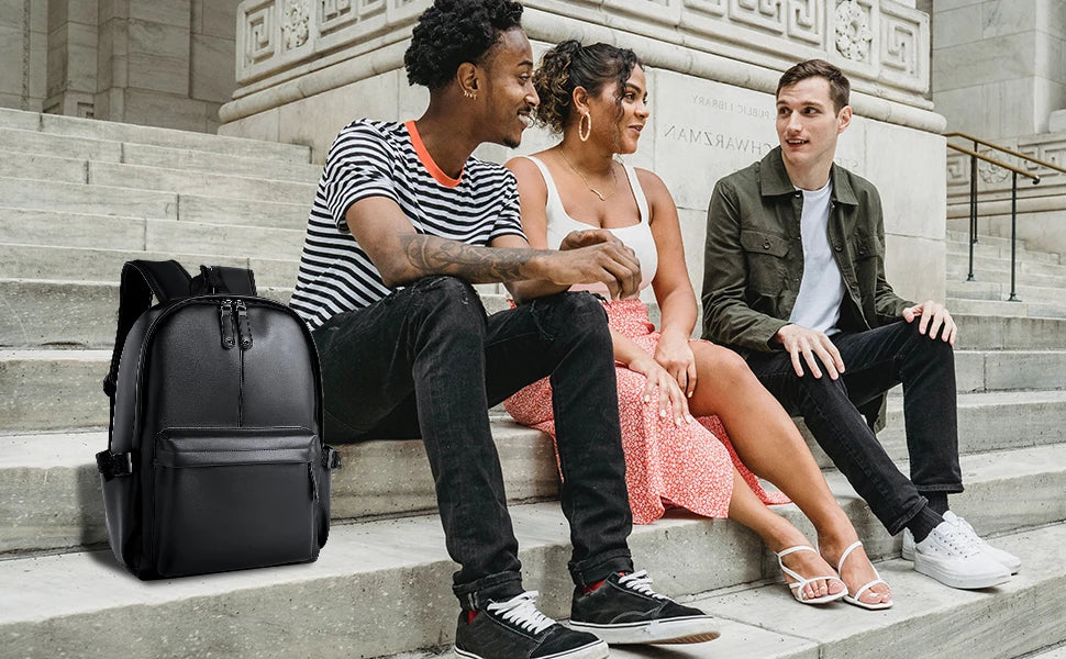 Men Leather Laptop Backpack Large Antitheft Travel Backpack High Quality Fashion Knapsack Bags for Male