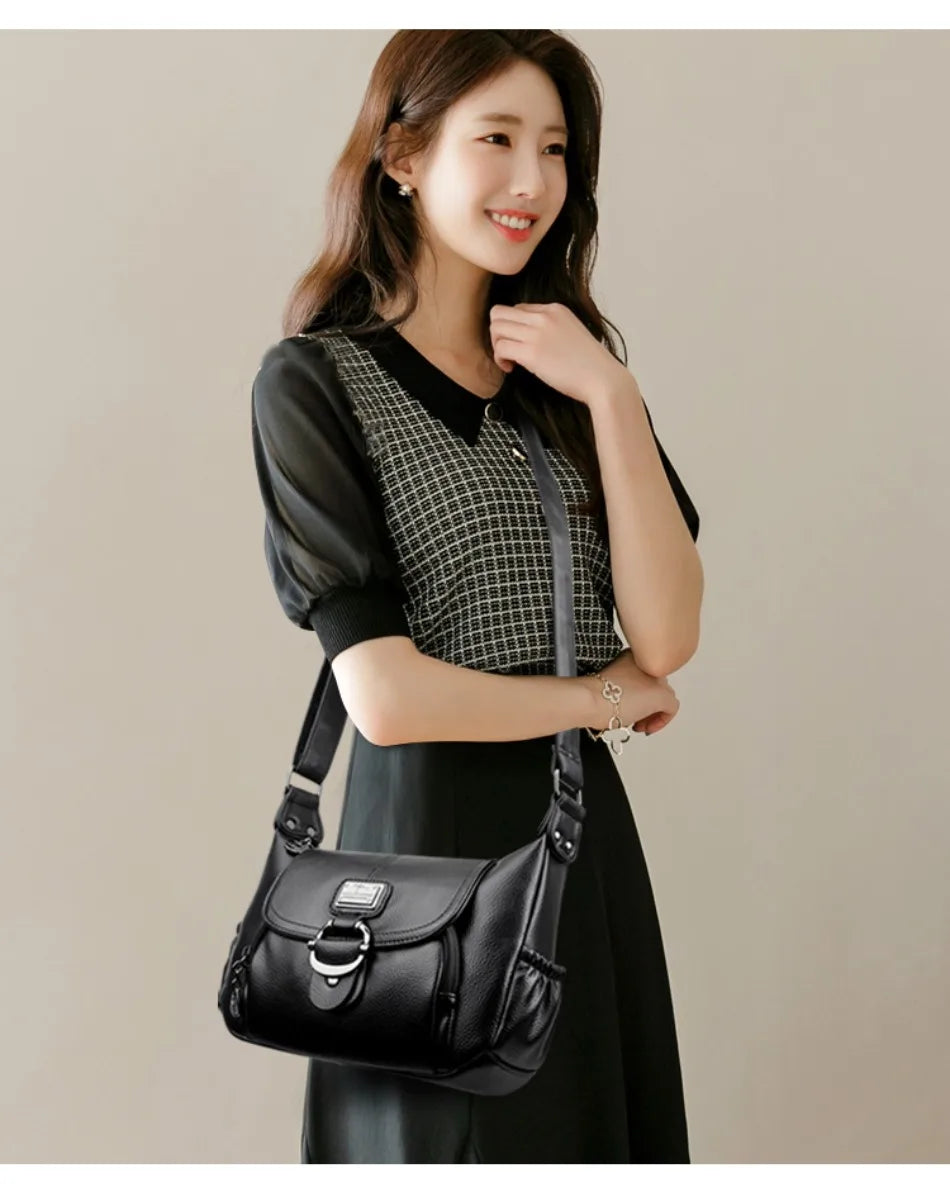 Sac à main en cuir à rabat, style urbain