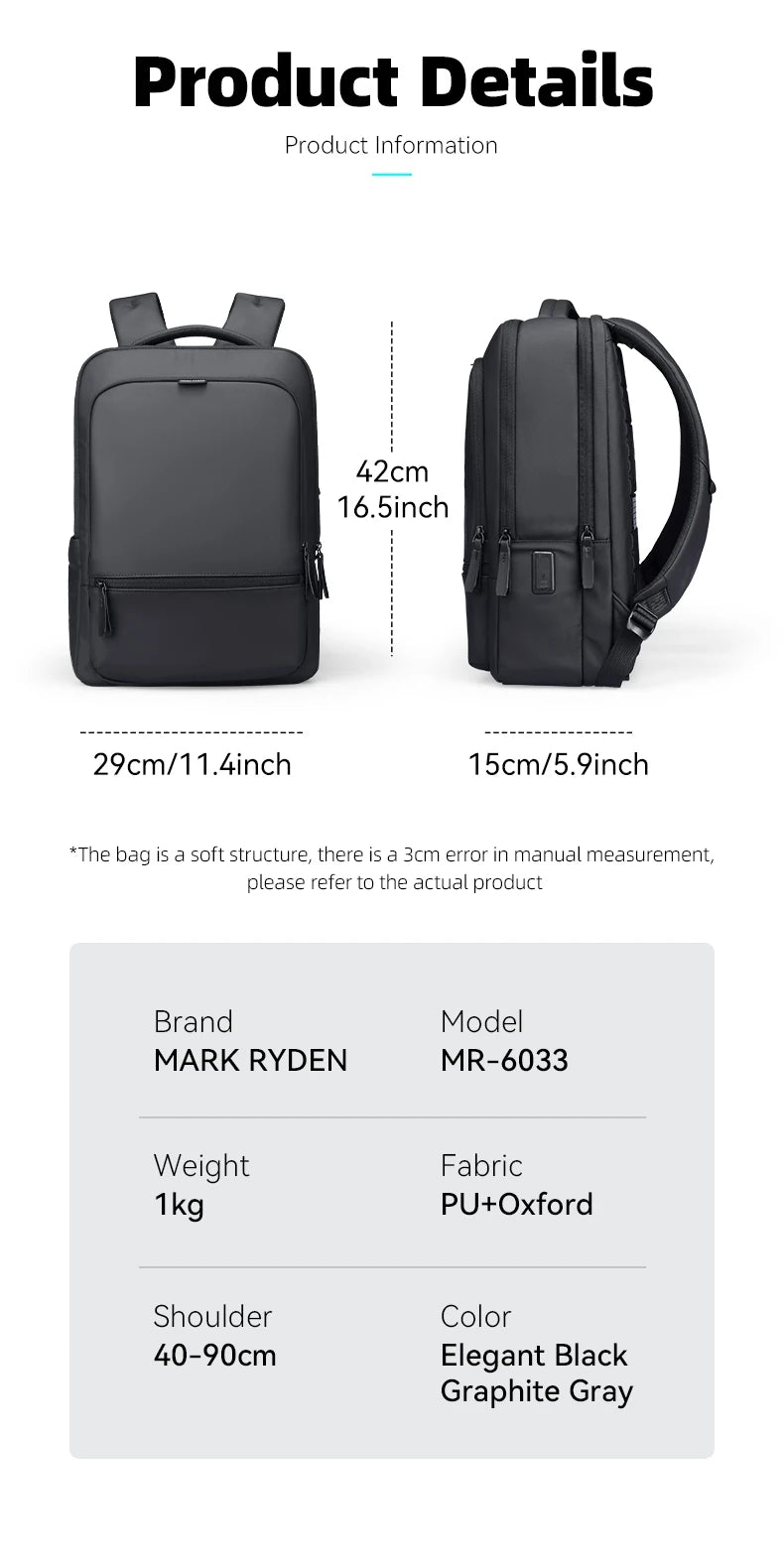 MARK RYDEN men‘s bag original brand bag laptop bag large backpack