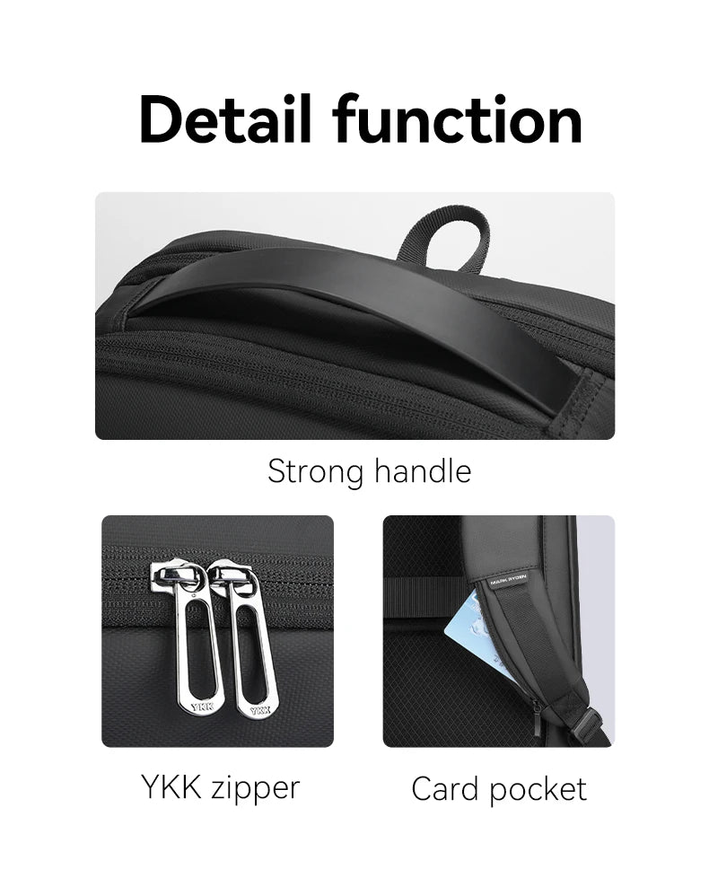 MARK RYDEN Slim Laptop Backpack for Men Business Minimalist Backpack YKK Zipper Scratch Resistant With USB