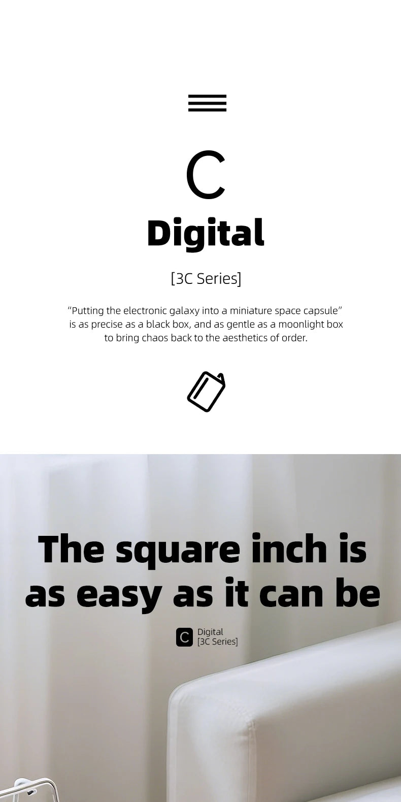 MARK RYDEN Cube Headphone Pouch Travel Makeup Bag Waterproof Toiletry Bag Elegant Black