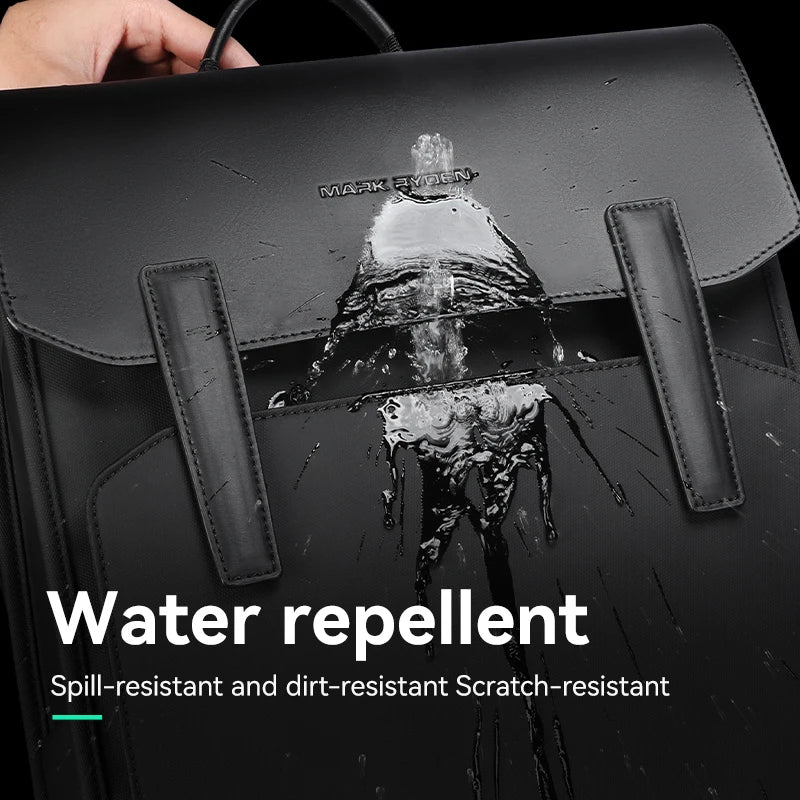 Mark Ryden Oxford +PU Leather Fabric  Light  Men's Business BackpackLeisure Computer Nordic Wind Student Bag