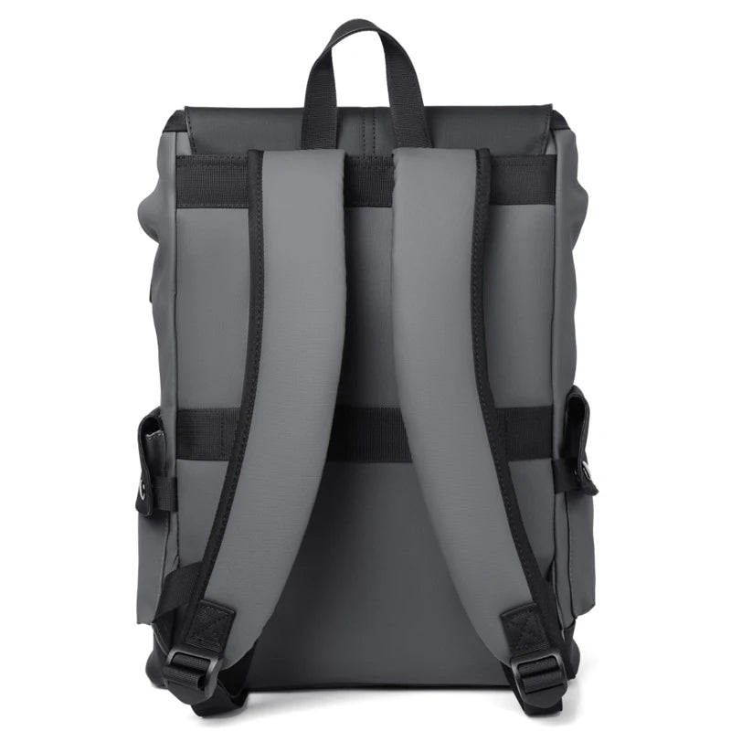 Sac à dos business en cuir PU imperméable avec port USB – Grande capacité