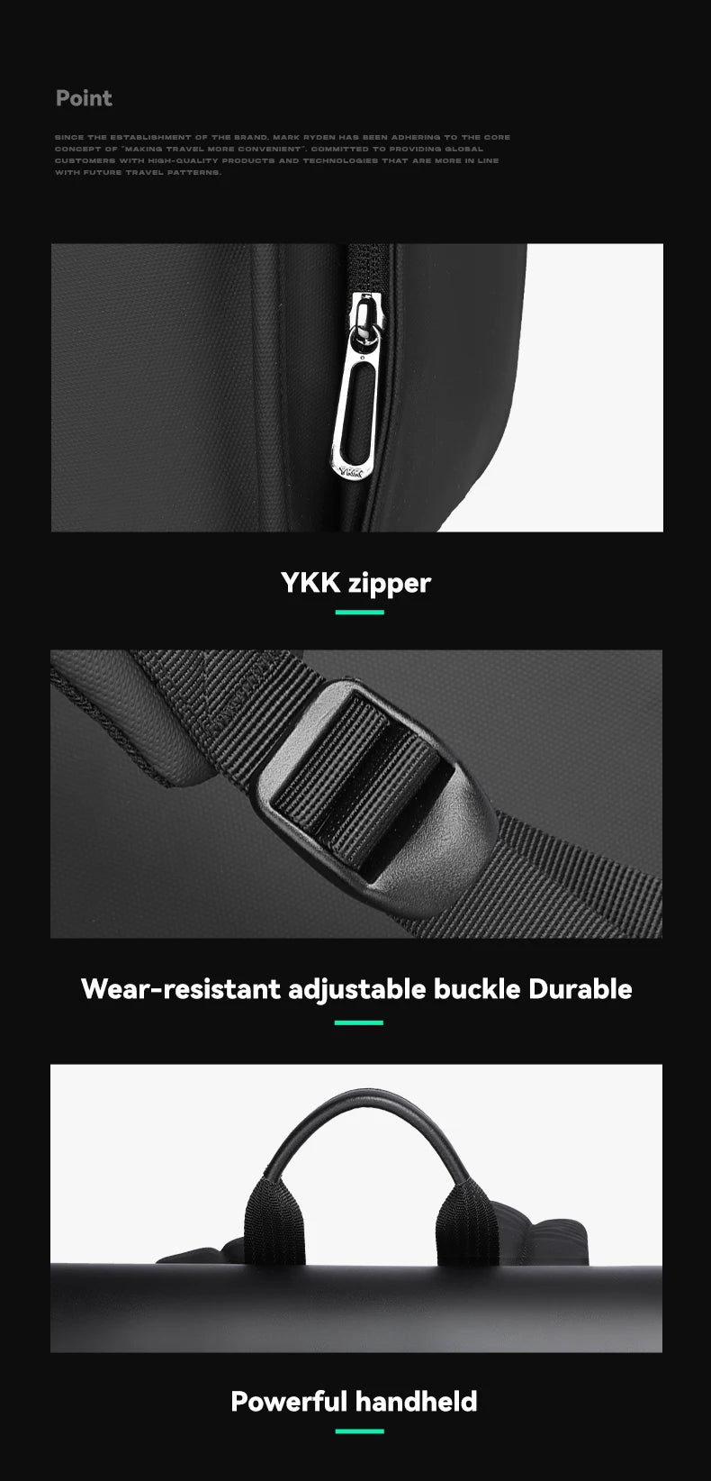 Mark Ryden Oxford +PU Leather Fabric  Light  Men's Business BackpackLeisure Computer Nordic Wind Student Bag