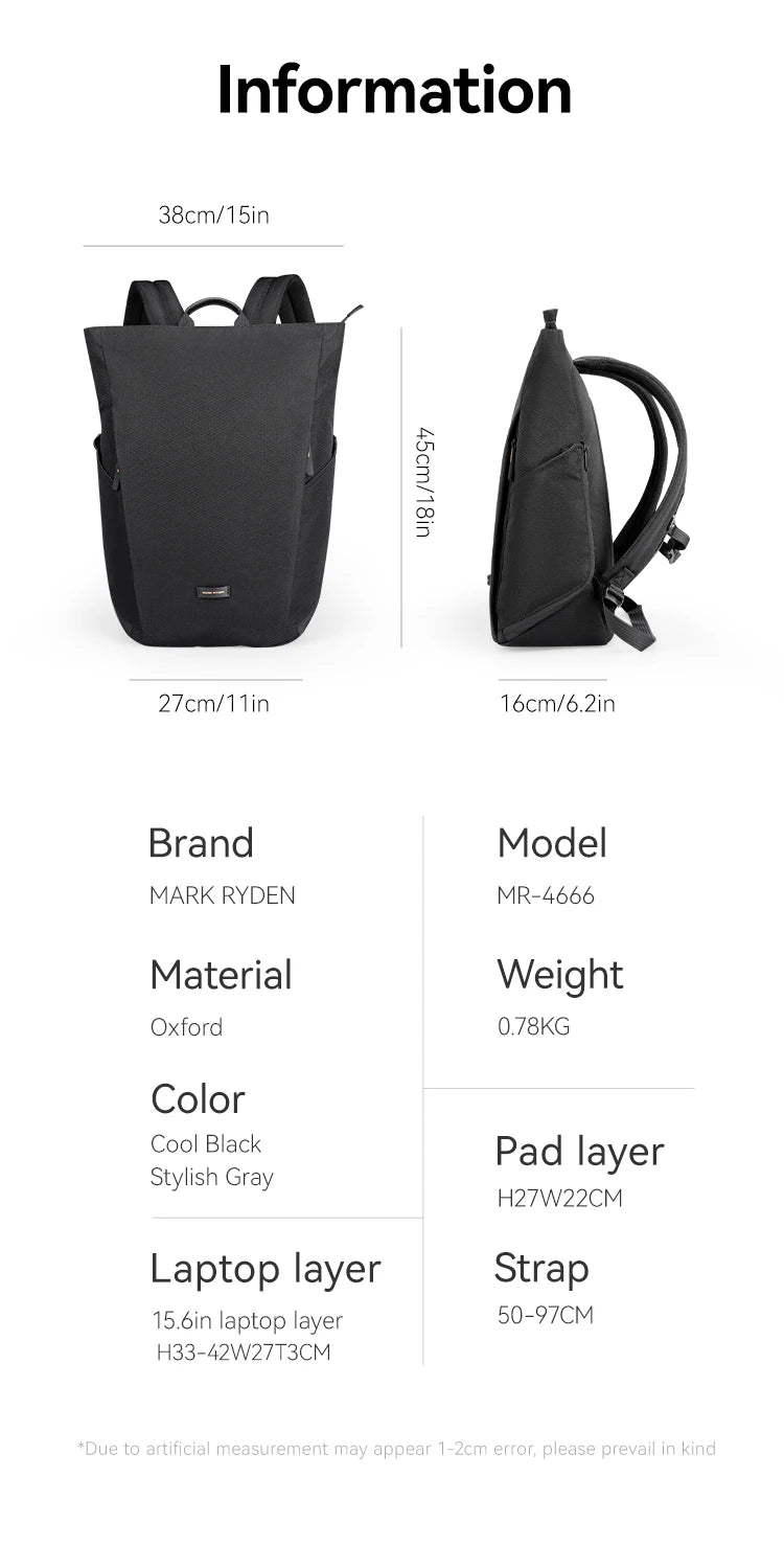 Mark Ryden Sac à dos multi-usage – Sport, mobilité et organisation