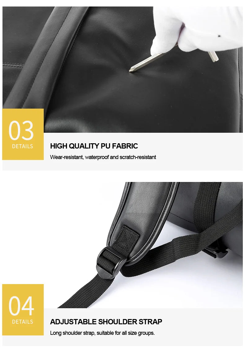 Men Leather Laptop Backpack Large Antitheft Travel Backpack High Quality Fashion Knapsack Bags for Male