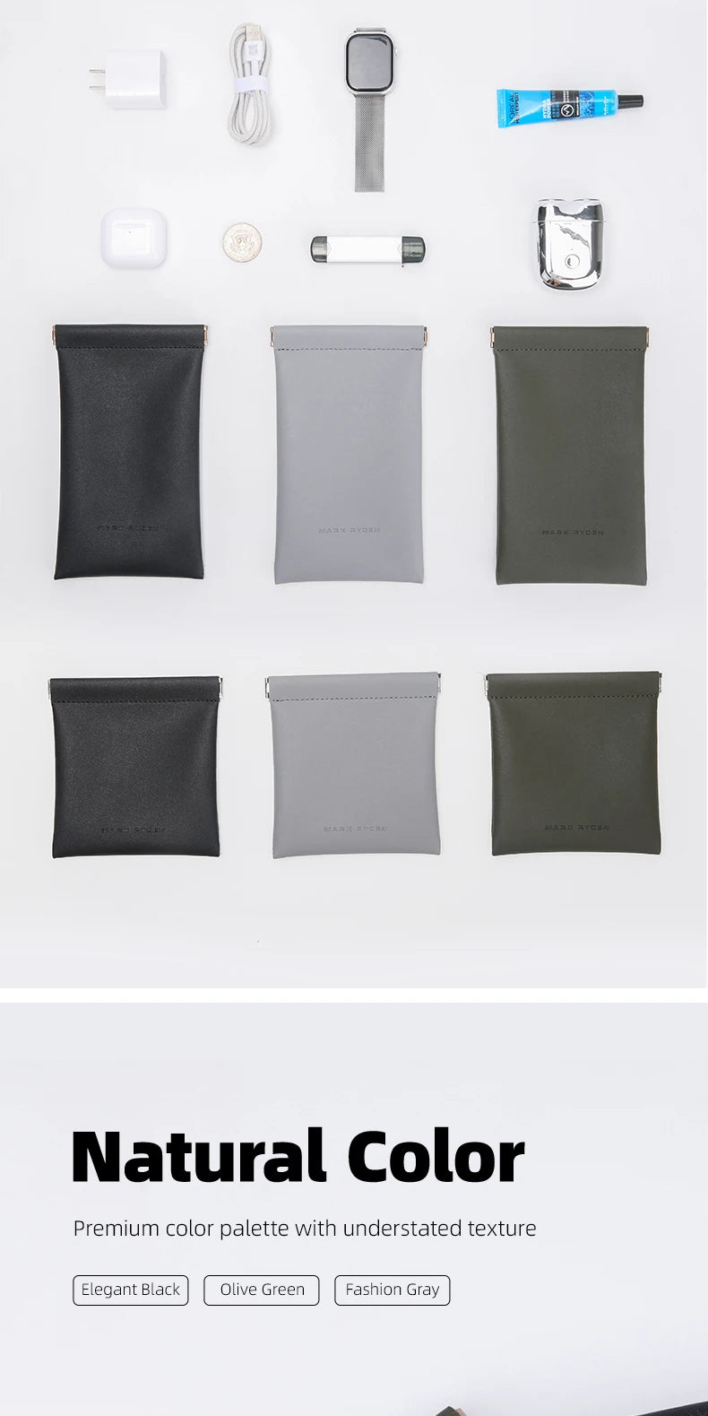 MARK RYDEN Men's Card pack Mini Organizer Bag Headphone Pouch