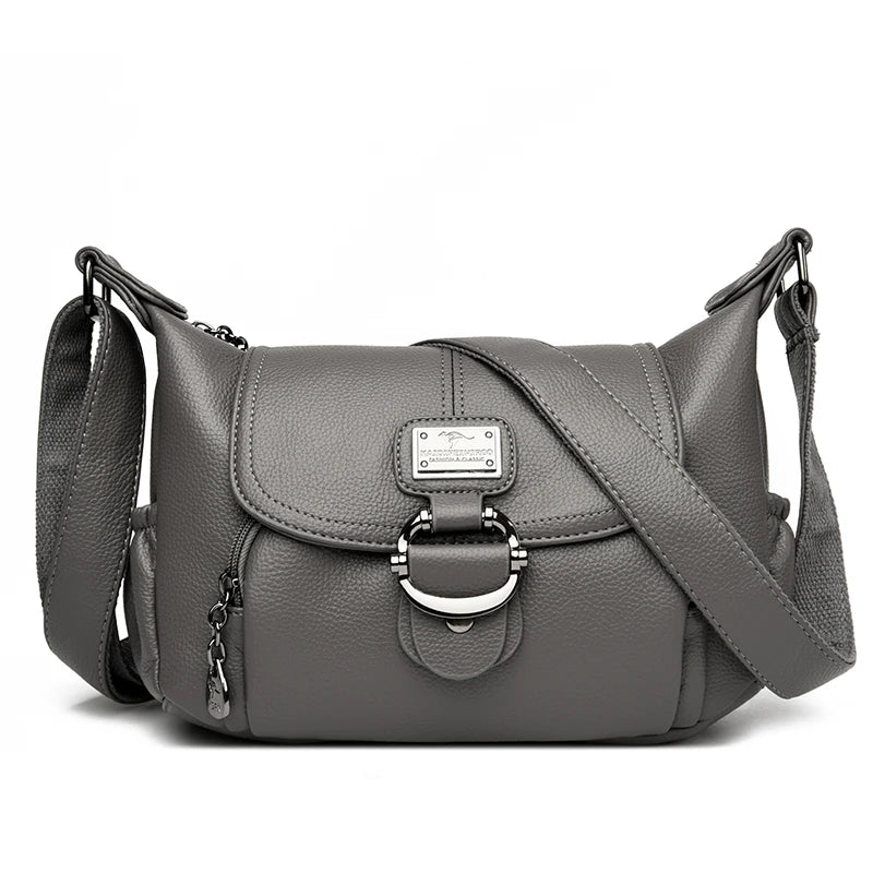 Sac à main en cuir à rabat, style urbain