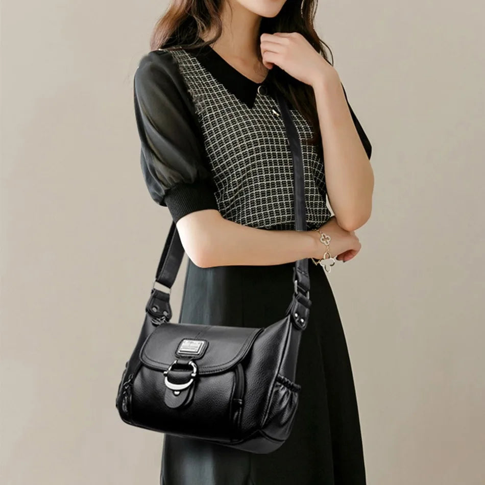 Sac à main en cuir à rabat, style urbain