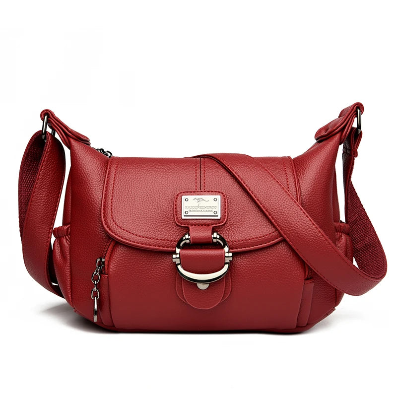 Sac à main en cuir à rabat, style urbain