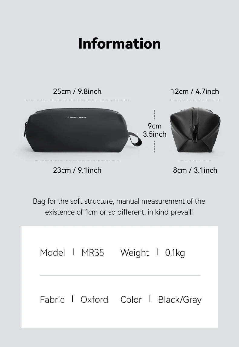 MARK RYDEN Toiletry Bag Travel Makeup Bag Pillow Type Waterproof Pouch Mini