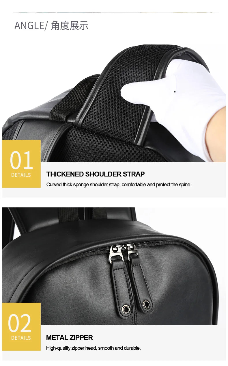 Men Leather Laptop Backpack Large Antitheft Travel Backpack High Quality Fashion Knapsack Bags for Male