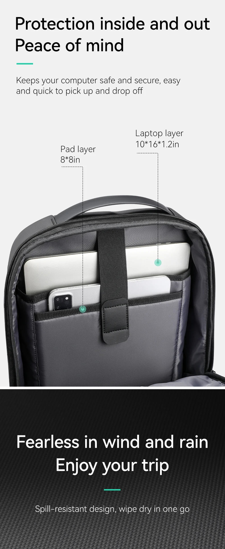 MARK RYDEN Male backpack waterproof bag airplane cabin backpack