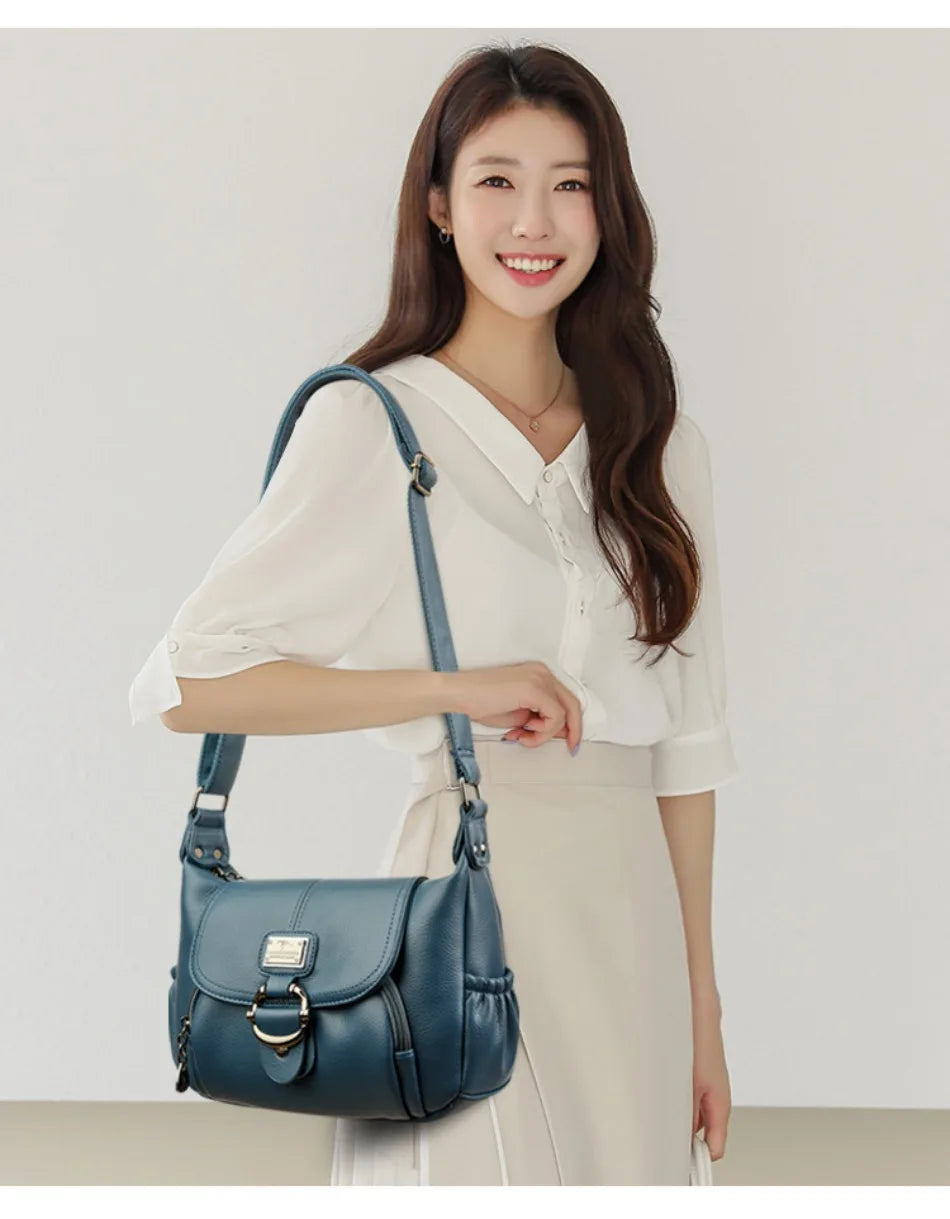 Sac à main en cuir à rabat, style urbain