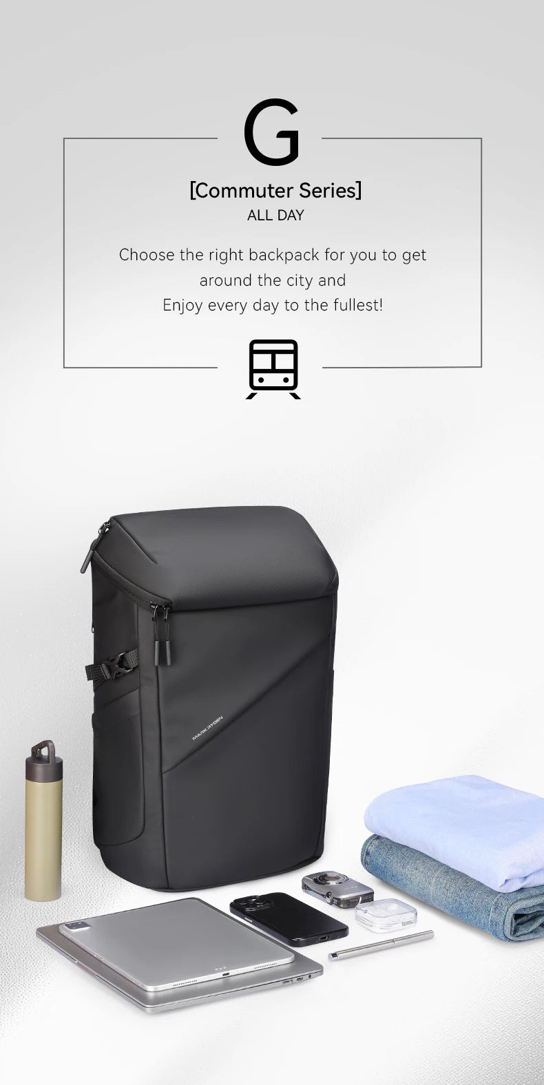 Men's 17inch Business Laptop Backpack Multifunctional Waterproof Travel Bag 360 Protection