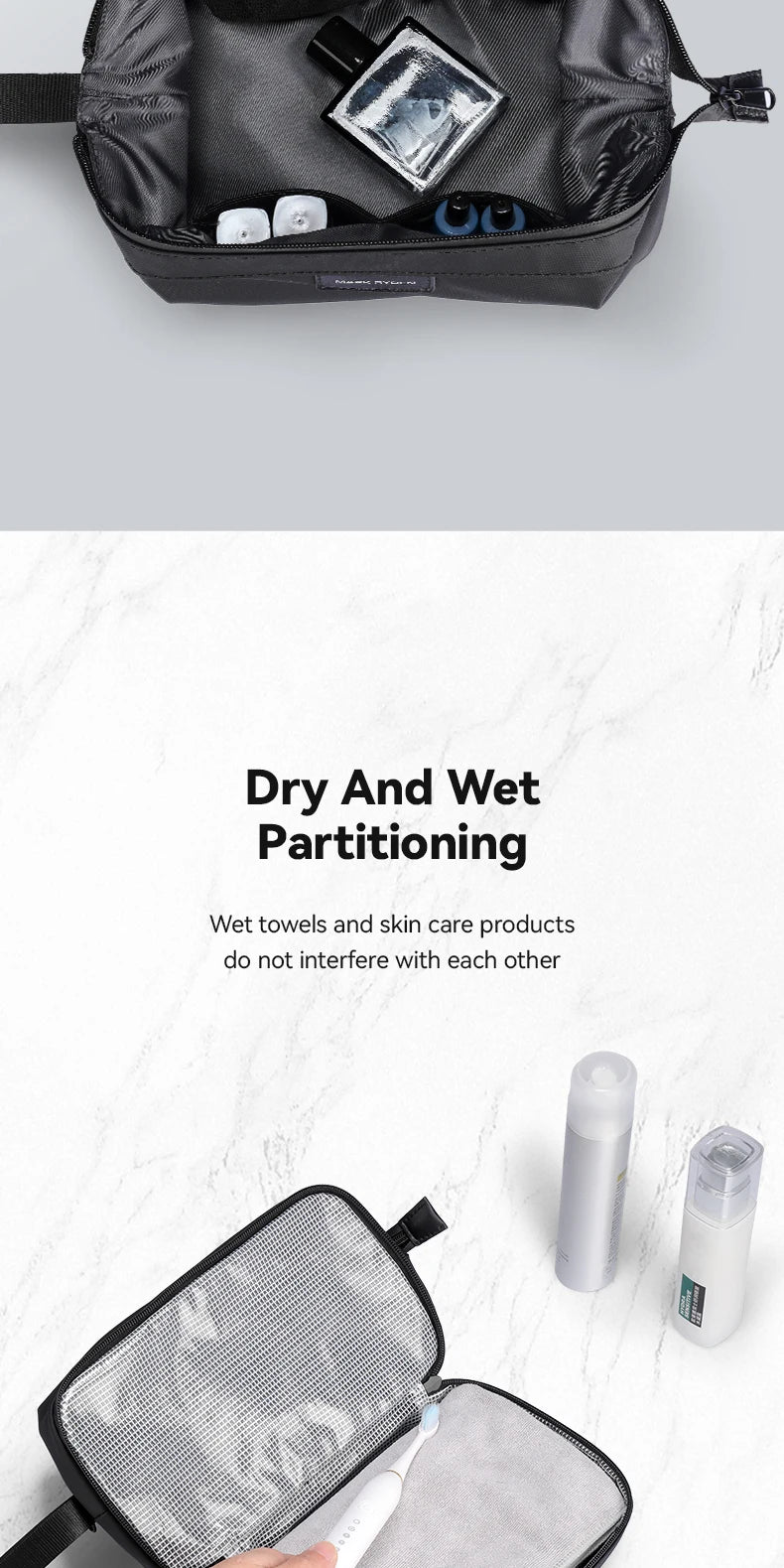 MARK RYDEN Travel Organizer Bag Toiletries Waterproof Pouch Makeup Bag