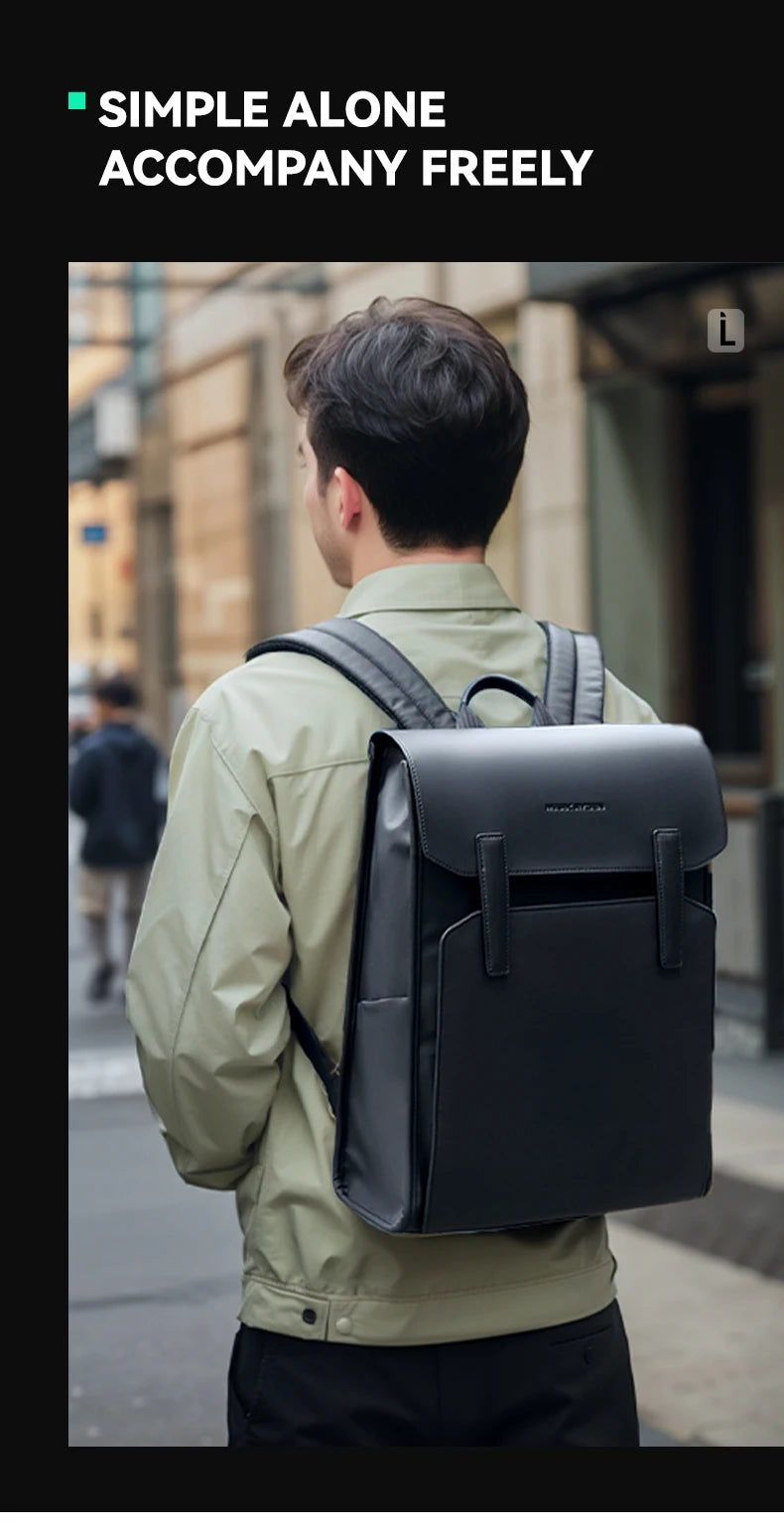 Mark Ryden Oxford +PU Leather Fabric  Light  Men's Business BackpackLeisure Computer Nordic Wind Student Bag