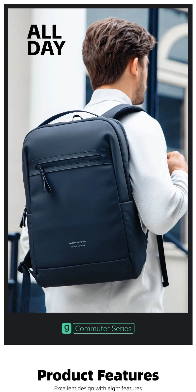 MARK RYDEN men's backpack waterproof backpack laptop backpack