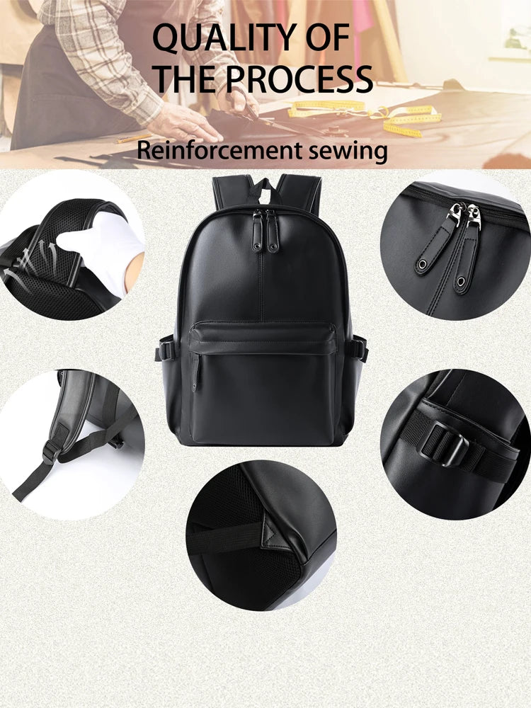 Men Leather Laptop Backpack Large Antitheft Travel Backpack High Quality Fashion Knapsack Bags for Male
