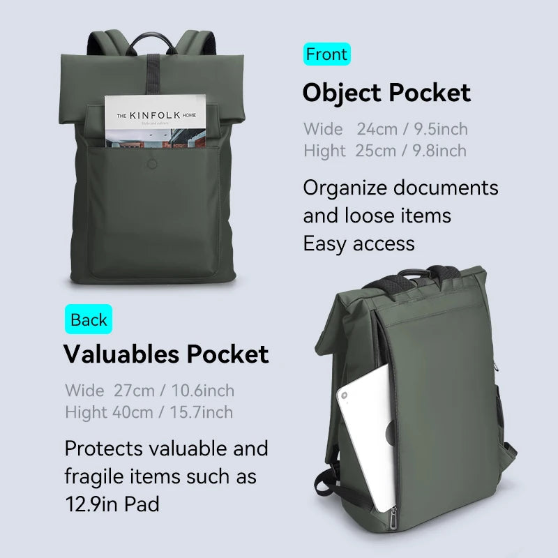 MarkRyden Sac à dos roll-top business – Design imperméable